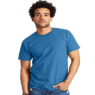 Hanes Beefy-T Crewneck Short-Sleeve T-Shirt Denim
