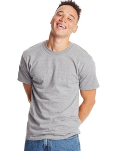 Hanes Beefy-T Crewneck Short-Sleeve T-Shirt Oxford Grey