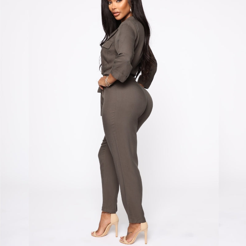 All Dressed Cargo Jumpsuit Olive