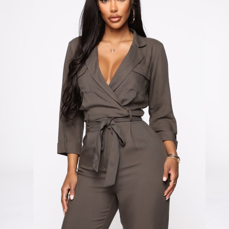 All Dressed Cargo Jumpsuit Olive