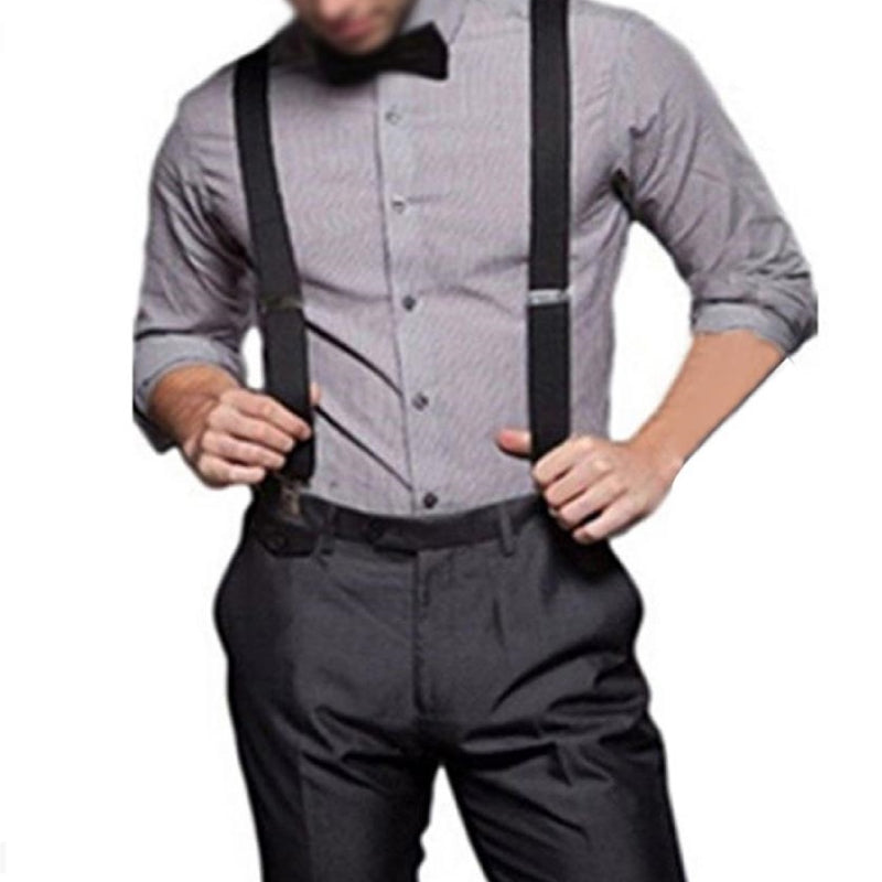 Elastic Y-Shape Braces/ Suspenders Grey